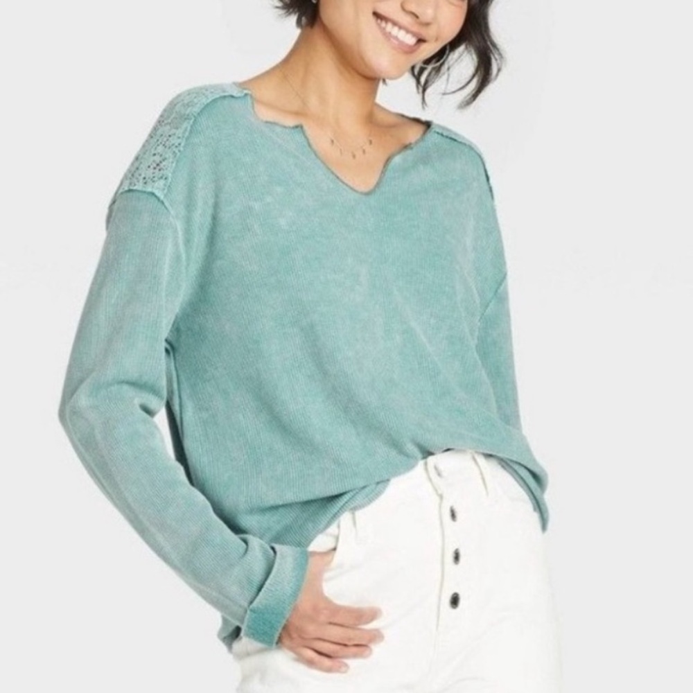 Women's Thermal Teal Long Sleeve Top
